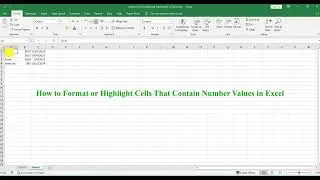 How to Format or Highlight Cells That Contain Number Values