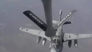 Delivery of Fuel From a Boeing KC-135 Stratotanker to a Grumman EA-6 Prowler