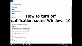 How to turn off notification sound Windows 10