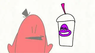 Red Guy tries the Grimmace shake