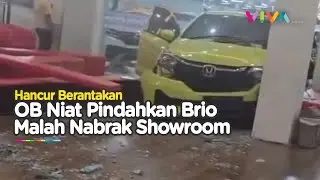 APES! Mobil Brio Seruduk Showroom yang Dikemudikan Office Boy