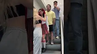 Lesbian prank in escalator