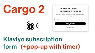 Embed Klaviyo form popup to Cargo 2 website (with timer)