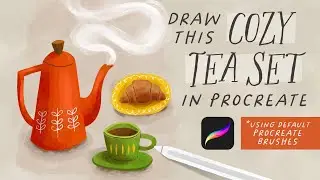 How to Draw a Midcentury Cozy Tea Set! // Procreate Tutorial