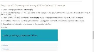 PHP Objects, Includes, String Functions and Date Functions Lab Assignment