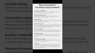 Advantages of Selenium Testing framework #selenium