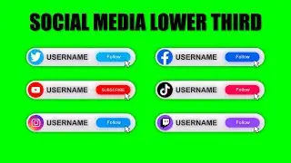 Social Media Lower Third Animation For Your Videos - GREEN SCREEN