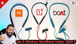 Top 5 Best Bluetooth Neckband Earphones Under 1000 ₹ || Best Wireless Earphone 2022 Hindi
