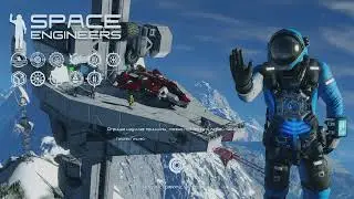 [3]Space Engineers / База в горе. Автоматизирую дверь. Разведка местности, поиск ресурсов.