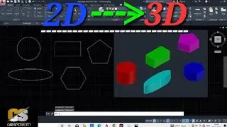 How to convert 2D to 3D in AutoCAD Tutorial