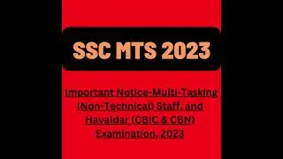 SSC MTS 2023  ( Important Notice) | #mts | #sscmts2023 | #youtubeshorts