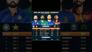 Asia cup Super four schedule 📅  #shorts #shortvideo #asiacup2022 #pakvsind #superfour