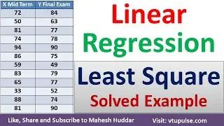 Linear Regression using Least Squares Method in Machine Learning Data mining and ML by Mahesh Huddar