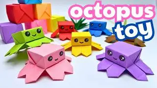 🐙 Origami Jumping Octopus 🐙 How to Make an Easy Origami Octopus? 🐙 Paper Toys 🐙