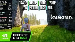GTX 1650 | Palworld - 1440p, 1080p, 900p, 720p - Low, Medium, High, Epic