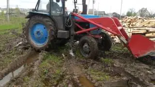 Трактор ЛТЗ-60 в Грязи, Буксуем.