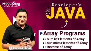 Array Programs in Java | Sum of Elements | Reverse of Array | Java for Developers | #Java #Lec40