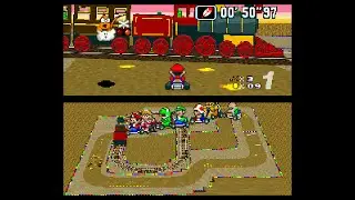 Kalimari Desert... in Super Mario Kart (SNES)