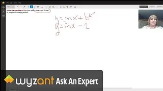 put the y-intercept (-2) in for b, find the opposite reciprocal slope of 4, put in for m