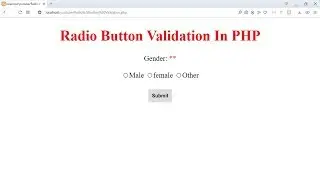 Radio Button validation in php | php Radio button validation | Radio button in php