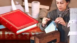 LIBRO artesanal y su ENCUADERNACIÓN artística. Cosido y pegado de PLIEGOS DE PAPEL a una TAPA dura