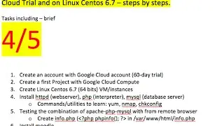 4 of 5 Moodle on Centos runs Google Cloud