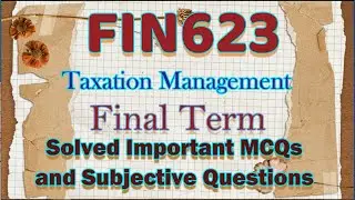 FIN623 Final Term|FIN623 Final Term Solved important MCQs and Subjective Questions|