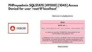 SQLSTATE [HY000] [1045] Access denied for user 'root'@'localhost' (using password: YES) phpmyadmin