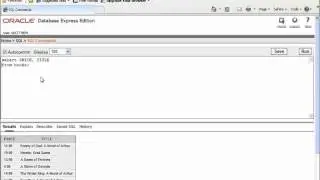 SQL with Oracle 10g XE - Using SELECT and WHERE to Query a Table