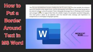 How to Put a Border Around Text in MS Word