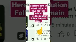 Unable to turn on monetization 