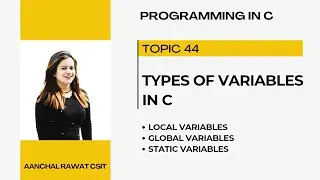 Types of variables in c|local variables|global variables|static variables|c programming in hindi