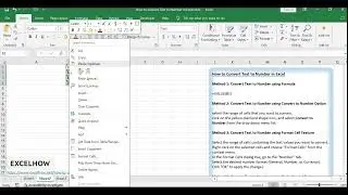 How to Convert Text to Number in Excel