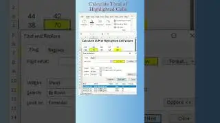 Find Total of Numbers from Highlighted Cells #exceltraining#excel