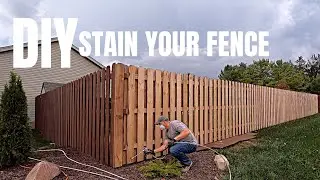 DIY Staining a Fence | How to Stain a Shadow Box Wood Fence | Fence Makeover pt. 4