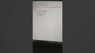even number from 1 to 100 in python. 