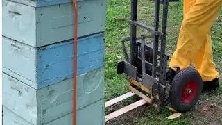 Кочевка пасеки  с помощью тележки Апилифта, прицепа и трапика.