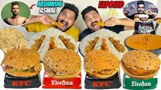 AKSHANSHU ASWAL ONE TIME MEAL CHALLENGE😱BUTTER CHICKEN,NAAN,KFC ZINGER RANGE,LEG PIECE,NAGIN CHIPS🔥