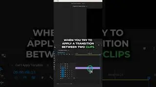 How to Fix Transition Effect Not Applying Issue in Premiere Pro 2024 #premierepro