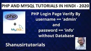 PHP - How to check username and password in PHP without database : 2020