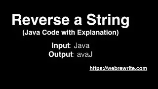 Reverse a String - Java Code with Explanation