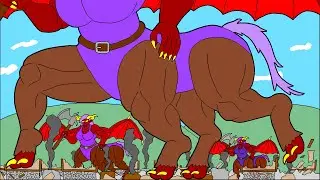 CENTAUR FURRY GIANTESS FEET POV FOOT STOMP ATTACKING MEDIEVAL CITY PAWS UNAWARE