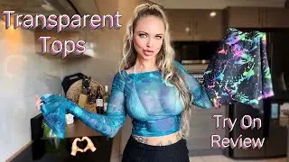 Blue VS Paint Design MESH See Through TOPS Review   | EllieKarrx 🩵