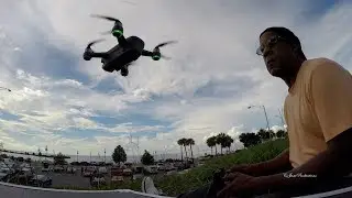 DJI Spark lakefront boat chasing long range