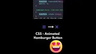 How to Create an Animated Hamburger Button Using CSS | Hamburger Menu