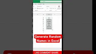 Generate Random Names in Excel #exceltips