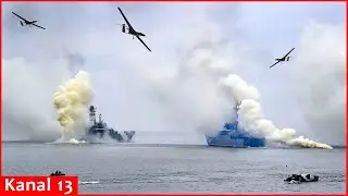 Ukrainian drones use flamethrowers on Russian ships