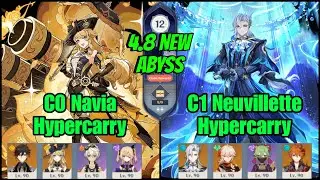 C1 Neuvillette Hypercarry × C0 Navia Hypercarry 4.8 New Abyss Floor 12 9 Star clear Run