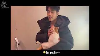 [RU SUB] Сяо Чжань и котик, влог от студии Сяо Чжаня (11/02/2024)