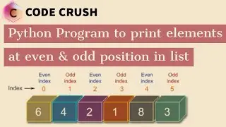 Python Program to print elements at even & odd position in list | Python Tutorial | For Loop